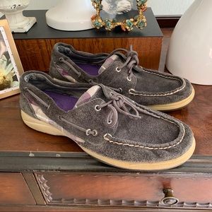 Dark Grey Purple Sperry Top-Siders